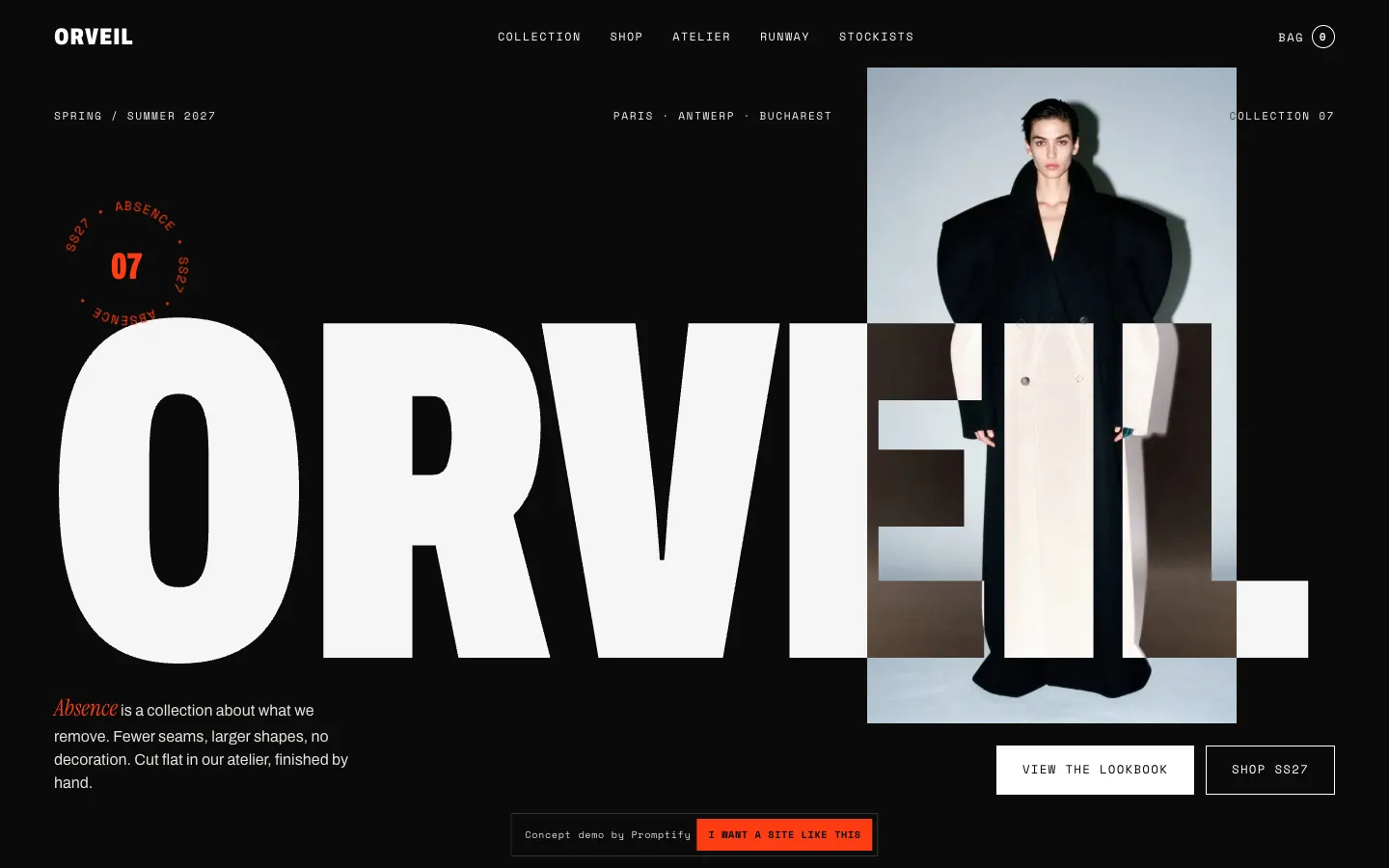 ORVEIL: Case de modă avangardistă, online