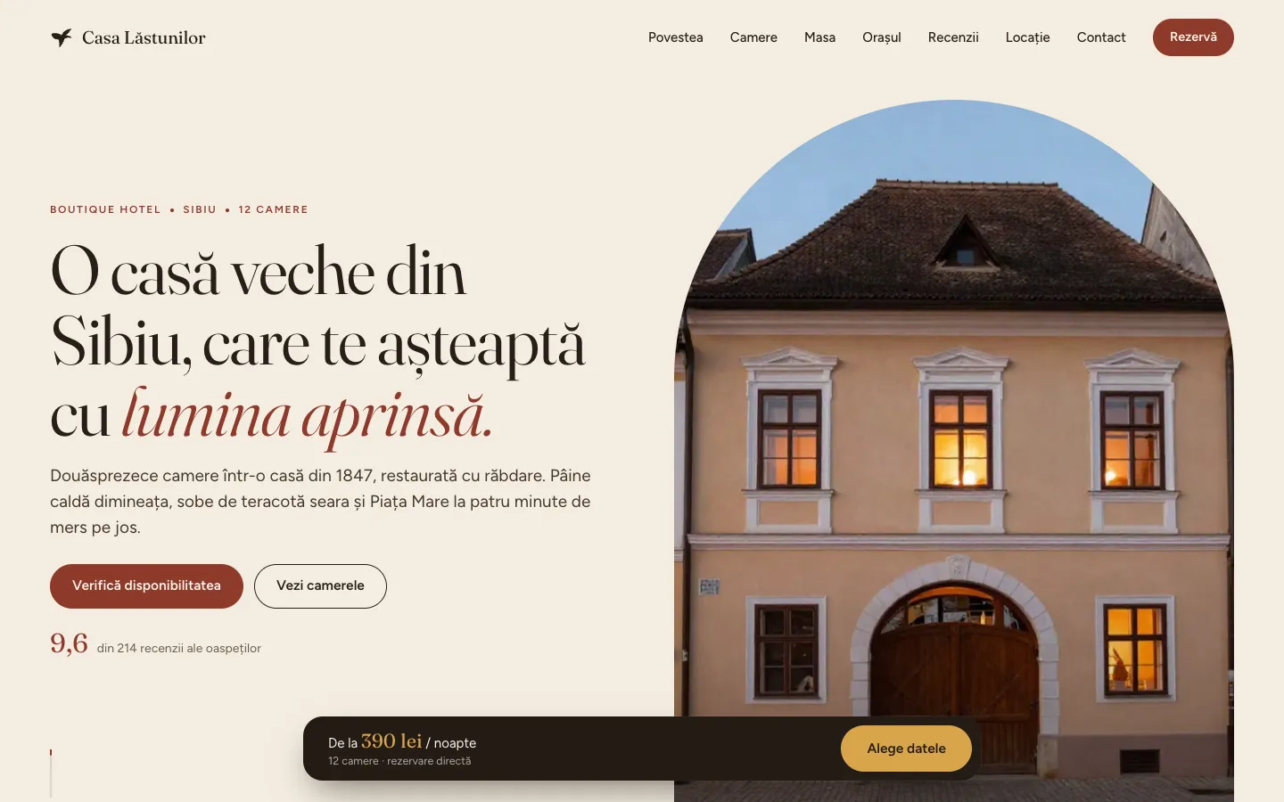 Casa Lăstunilor: O casă veche din Sibiu, care te așteaptă cu lumina aprinsă.