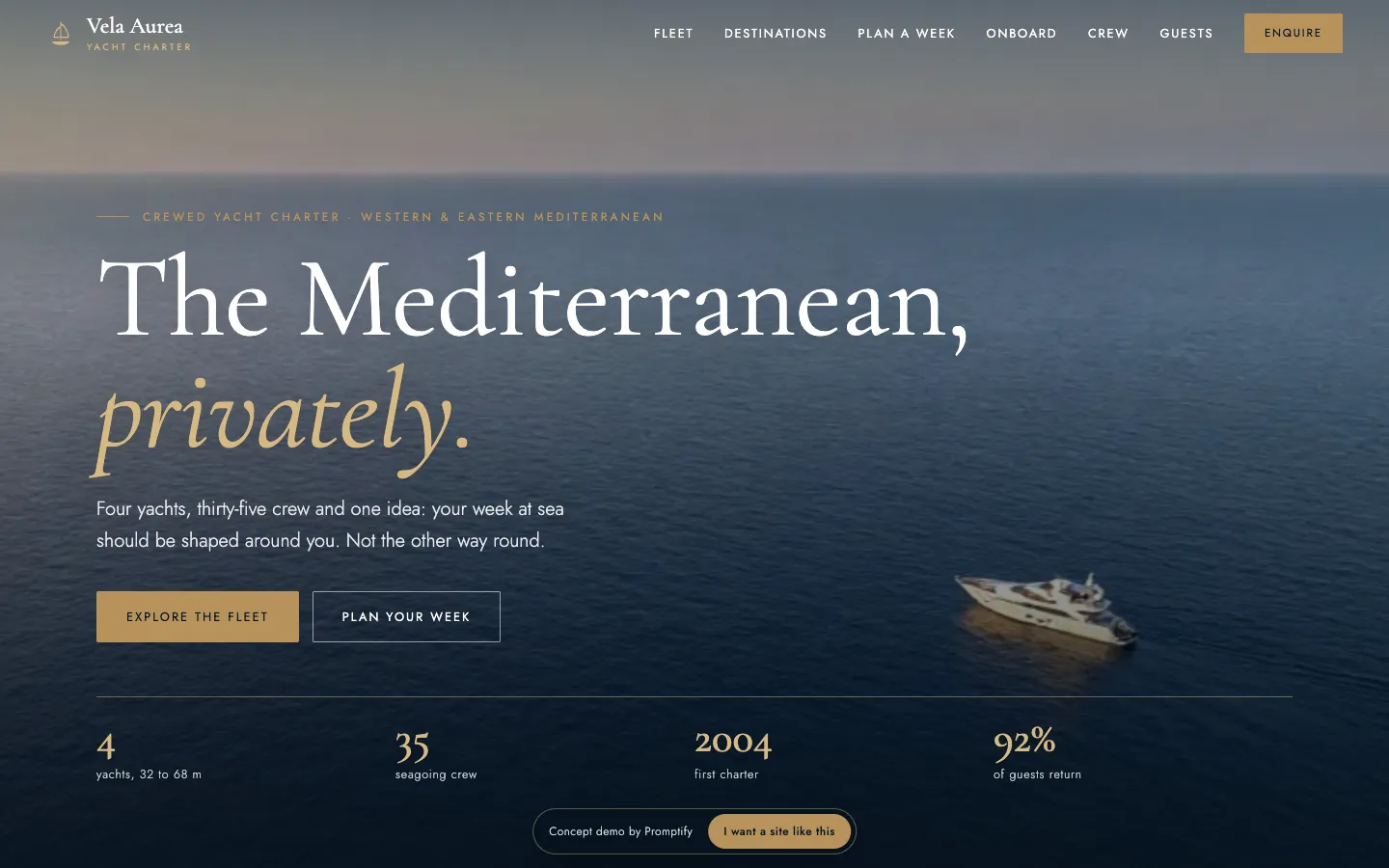 Vela Aurea Yacht Charter: Mediterana, în privat.